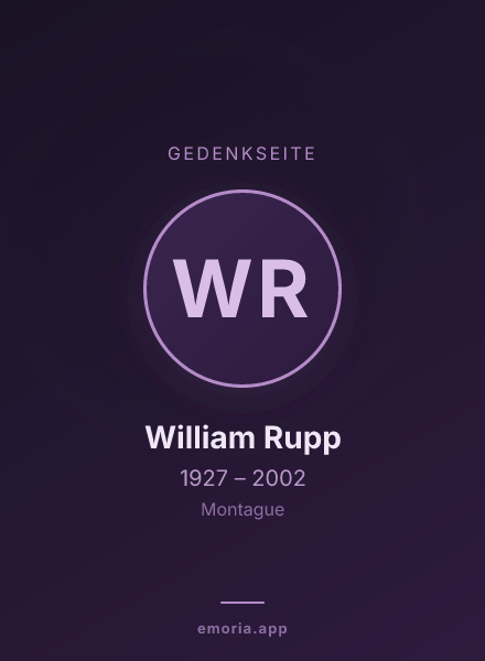 Gedenkportrait von William Rupp