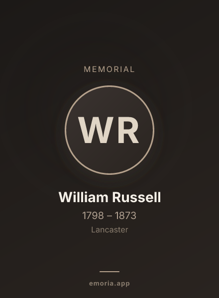Memorial portrait of William Russell