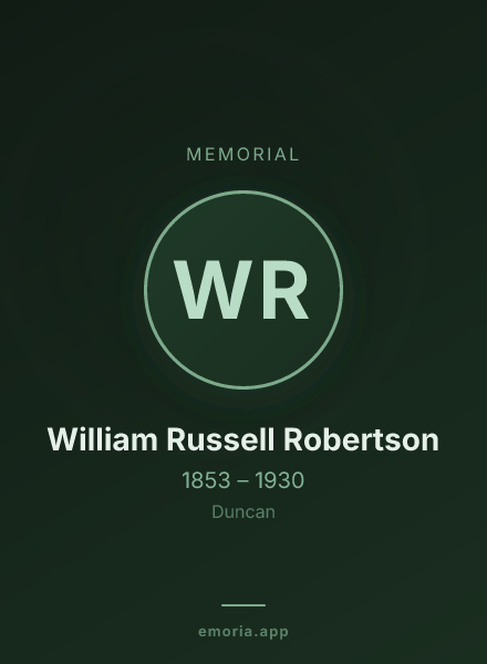 Memorial portrait of William Russell Robertson