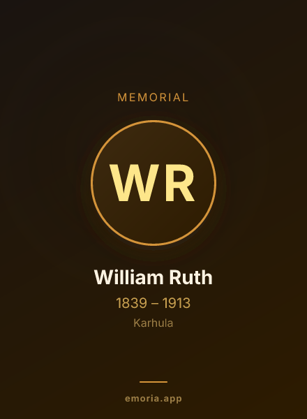 Memorial portrait of William Ruth