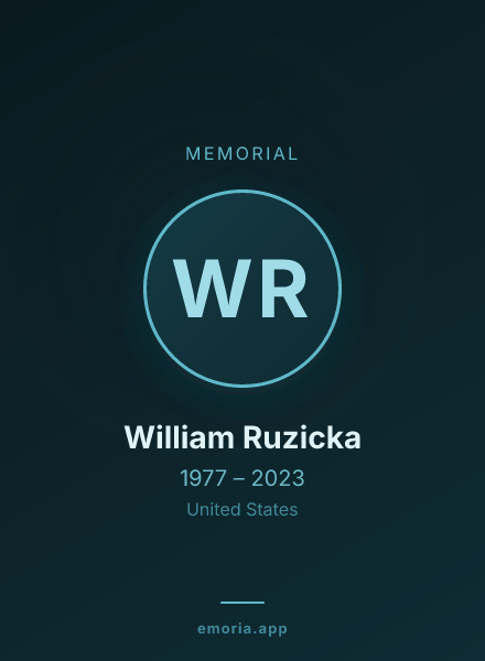 Memorial portrait of William Ruzicka