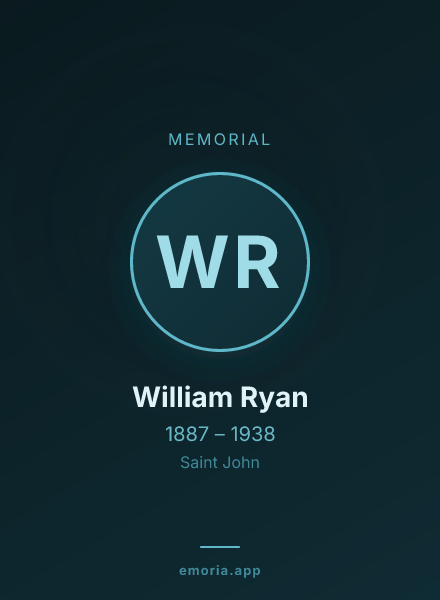 Memorial portrait of William Ryan