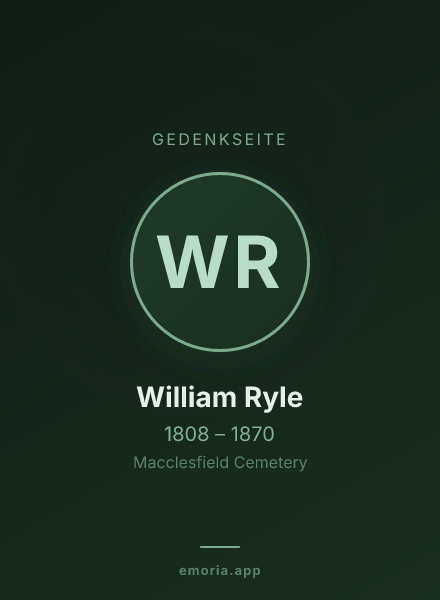 Gedenkportrait von William Ryle