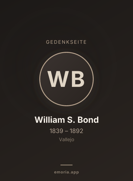 Gedenkportrait von William S. Bond