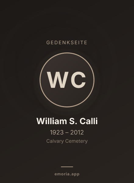 Gedenkportrait von William S. Calli