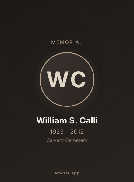 Memorial portrait of William S. Calli