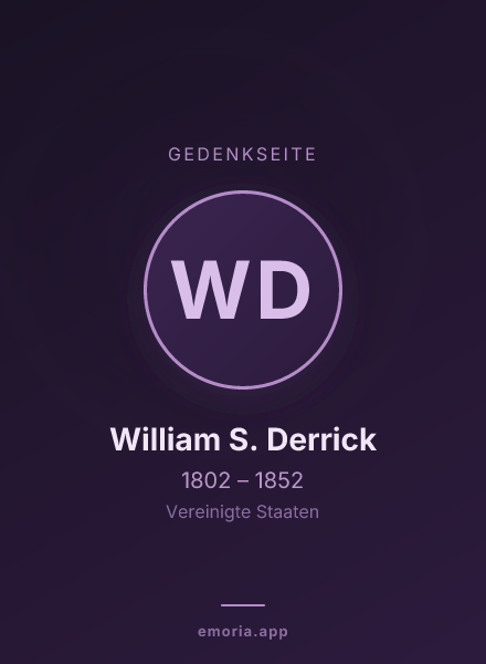 Gedenkportrait von William S. Derrick