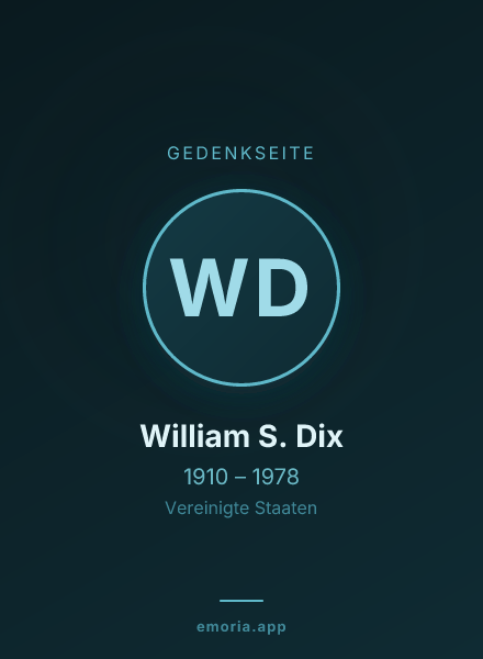 Gedenkportrait von William S. Dix