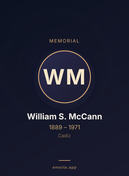 Memorial portrait of William S. McCann