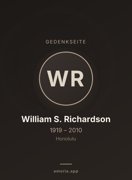 Gedenkportrait von William S. Richardson