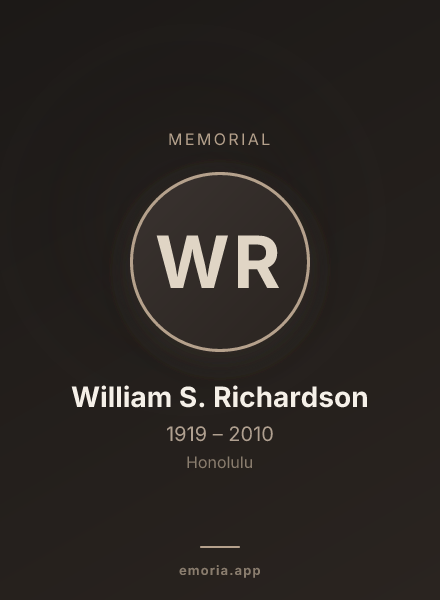 Memorial portrait of William S. Richardson