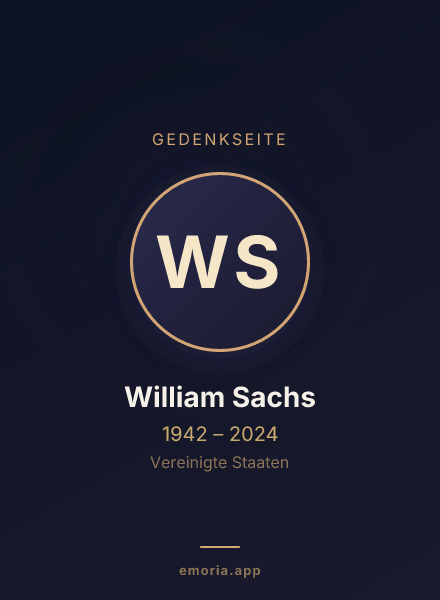Gedenkportrait von William Sachs
