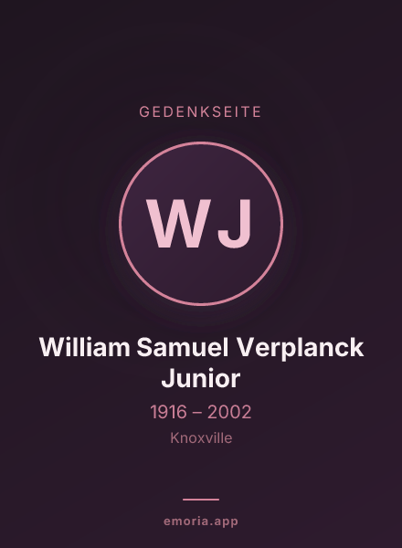 Gedenkportrait von William Samuel Verplanck Junior