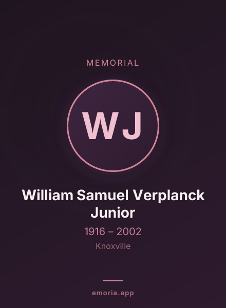 Memorial portrait of William Samuel Verplanck Junior