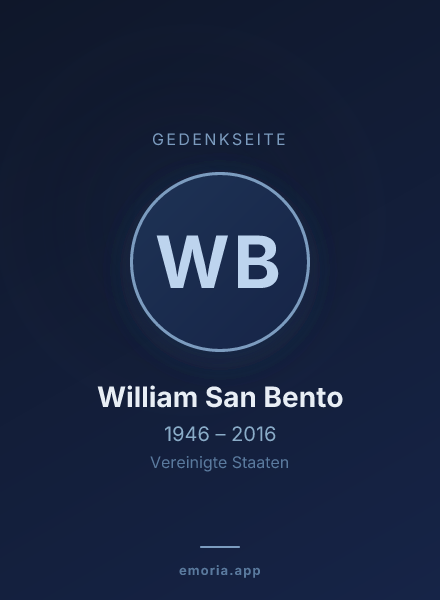 Gedenkportrait von William San Bento
