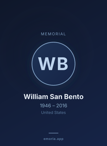 Memorial portrait of William San Bento