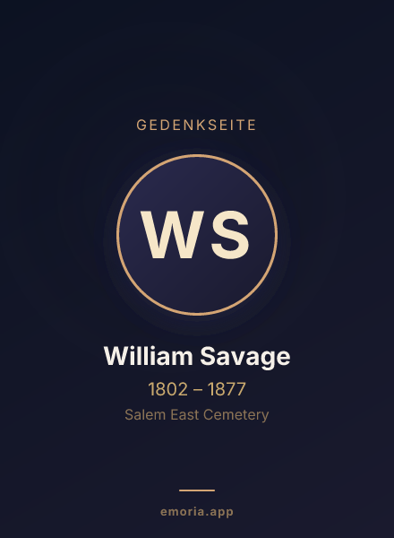 Gedenkportrait von William Savage