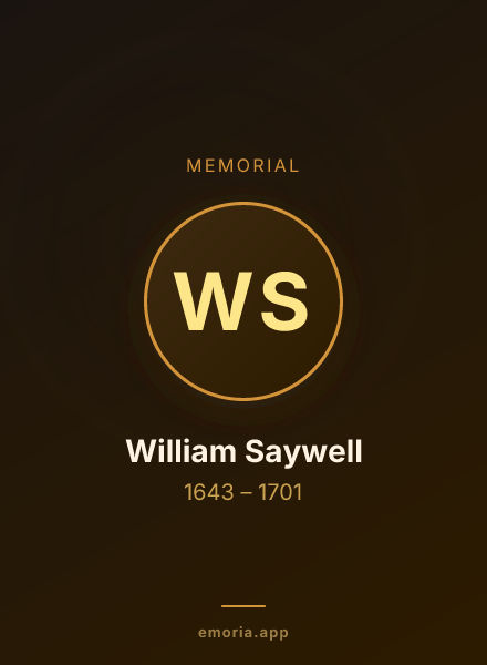 Memorial portrait of William Saywell