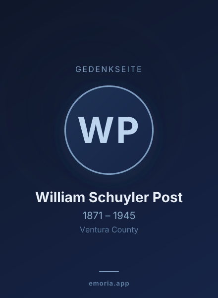 Gedenkportrait von William Schuyler Post