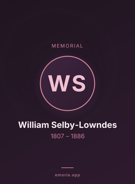 Memorial portrait of William Selby-Lowndes
