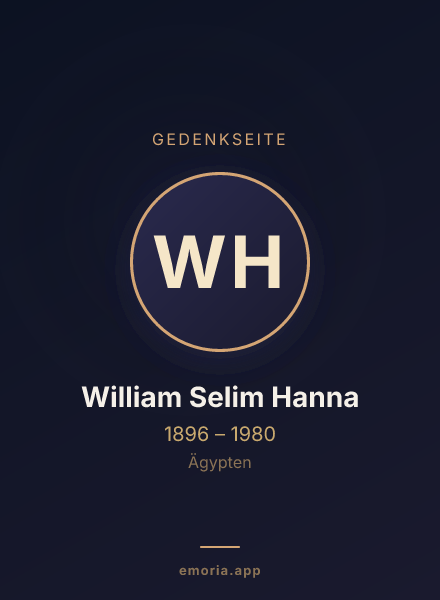 Gedenkportrait von William Selim Hanna