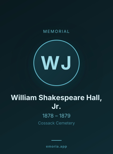 Memorial portrait of William Shakespeare Hall, Jr.