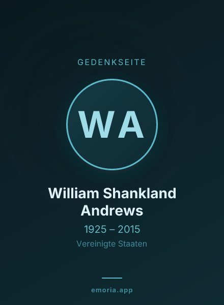 Gedenkportrait von William Shankland Andrews
