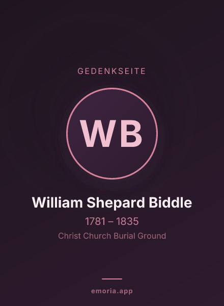 Gedenkportrait von William Shepard Biddle