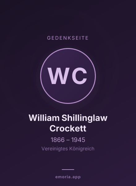 Gedenkportrait von William Shillinglaw Crockett