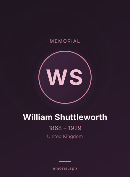 Memorial portrait of William Shuttleworth