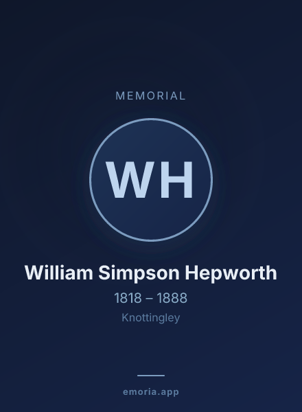 Memorial portrait of William Simpson Hepworth