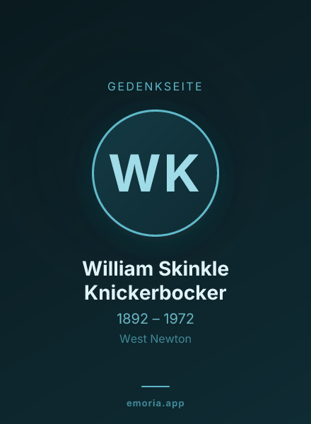 Gedenkportrait von William Skinkle Knickerbocker