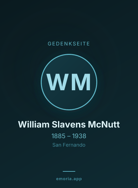 Gedenkportrait von William Slavens McNutt