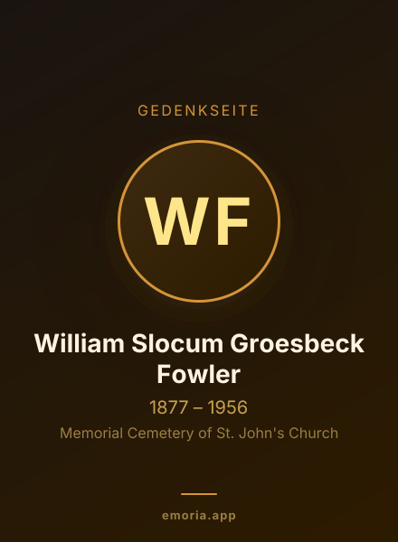 Gedenkportrait von William Slocum Groesbeck Fowler