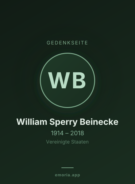 Gedenkportrait von William Sperry Beinecke