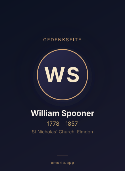 Gedenkportrait von William Spooner