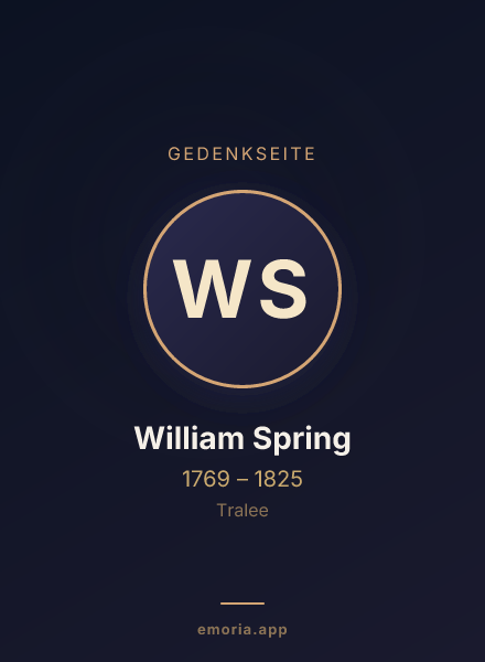 Gedenkportrait von William Spring