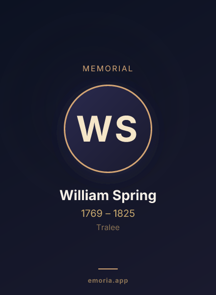 Memorial portrait of William Spring