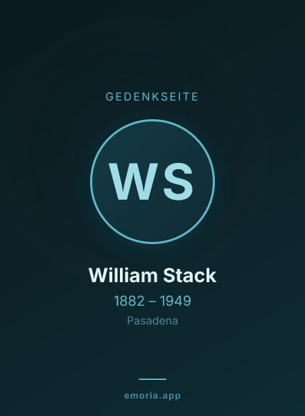 Gedenkportrait von William Stack