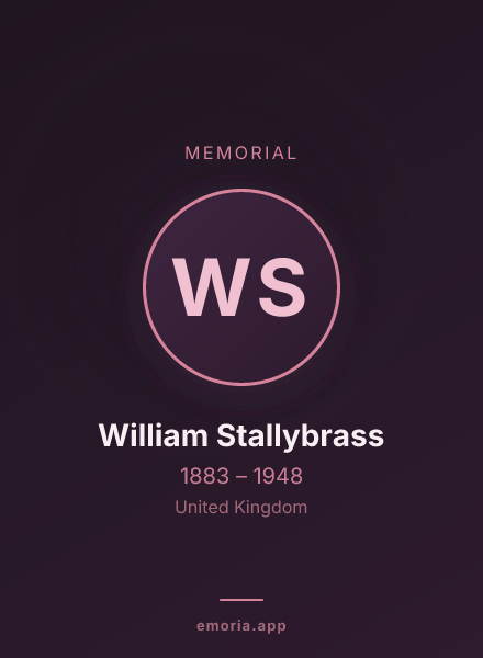 Memorial portrait of William Stallybrass