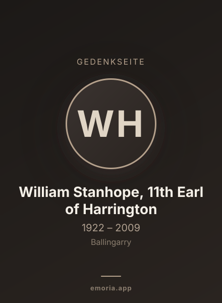 Gedenkportrait von William Stanhope, 11th Earl of Harrington