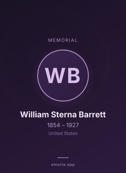 Memorial portrait of William Sterna Barrett