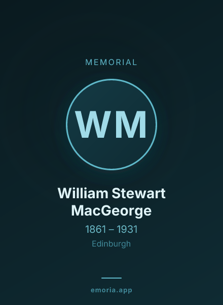 Memorial portrait of William Stewart MacGeorge