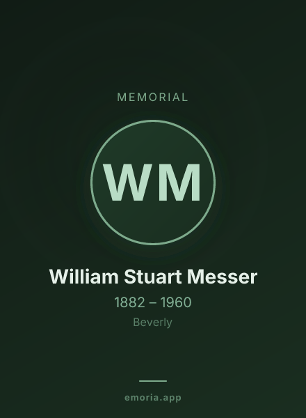 Memorial portrait of William Stuart Messer