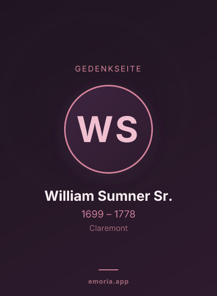 Gedenkportrait von William Sumner Sr.