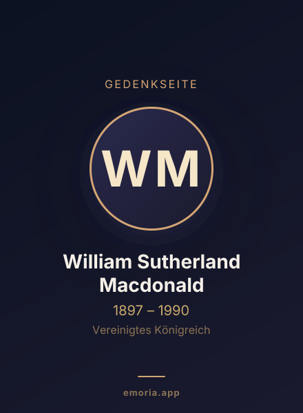 Gedenkportrait von William Sutherland Macdonald