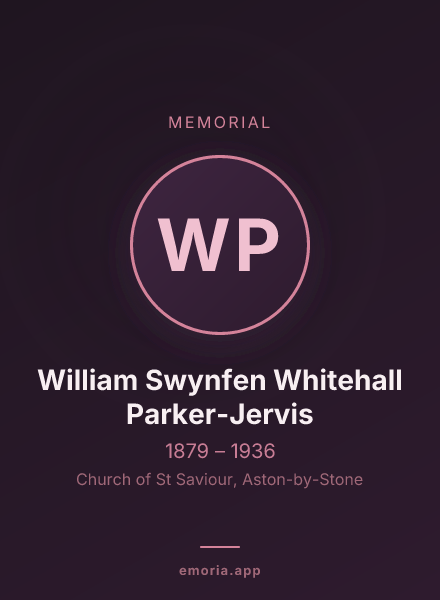 Memorial portrait of William Swynfen Whitehall Parker-Jervis