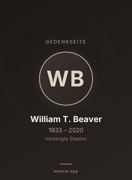 Gedenkportrait von William T. Beaver