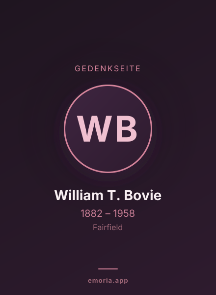 Gedenkportrait von William T. Bovie