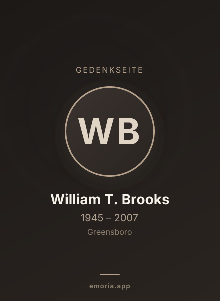 Gedenkportrait von William T. Brooks
